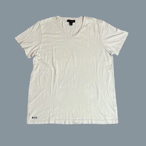 CHRISTIAN AUDIGIER MEN’S BEIGE CLASSIC V-NECK SHORT SLEEVE TEE SZ XXL